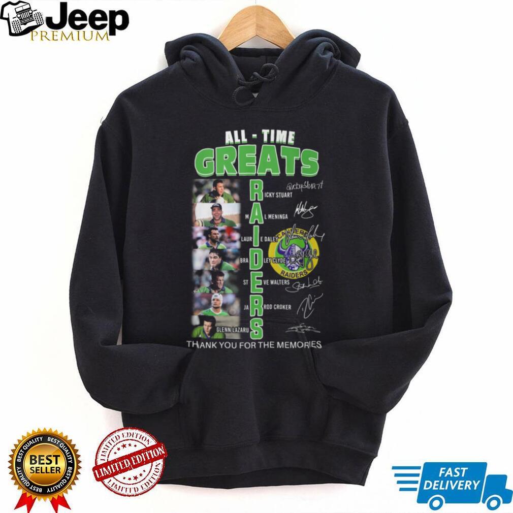 Canberra Raiders All Time Greats Legends Signature Tribute T Shirt