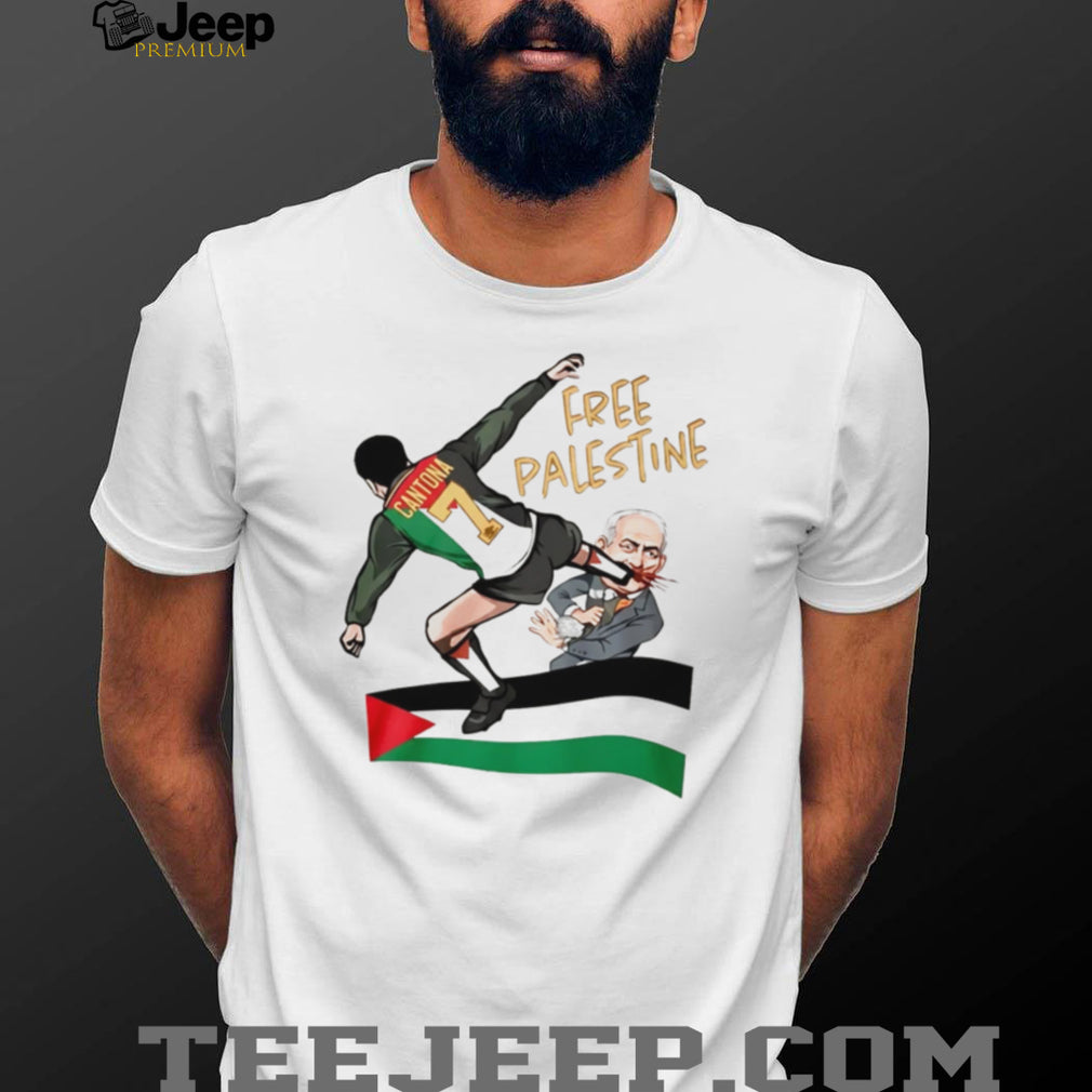 Cantona Free Palestine Football Legend Protest T Shirt