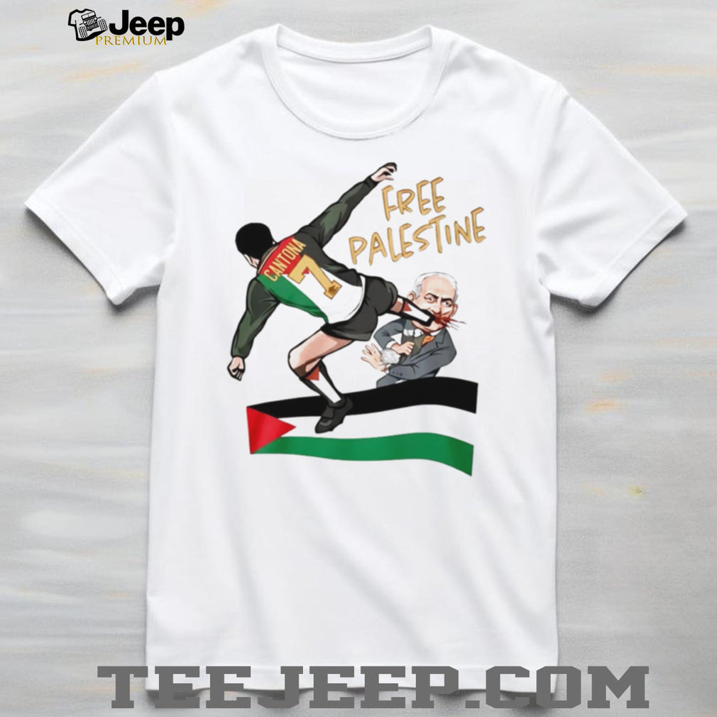Cantona Free Palestine Football Legend Protest T Shirt