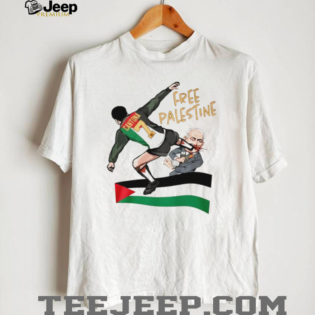 Cantona Free Palestine Football Legend Protest T Shirt