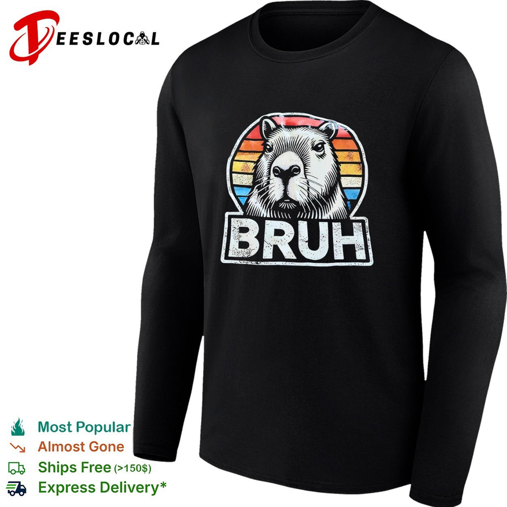 Capybara Bruh Sunset Animal shirt
