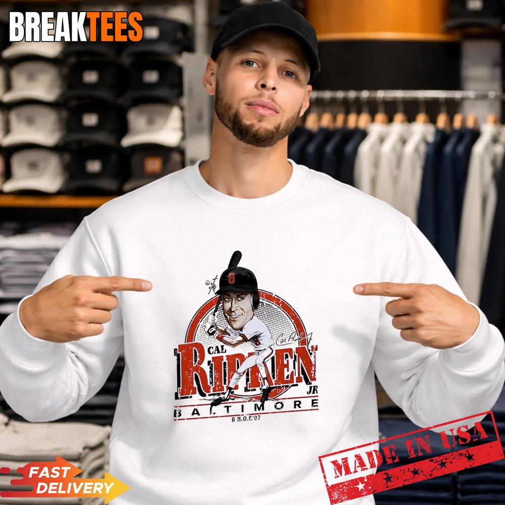 Carl Ripken Jr Baltimore Orioles MLB Signature Caricature T-Shirt