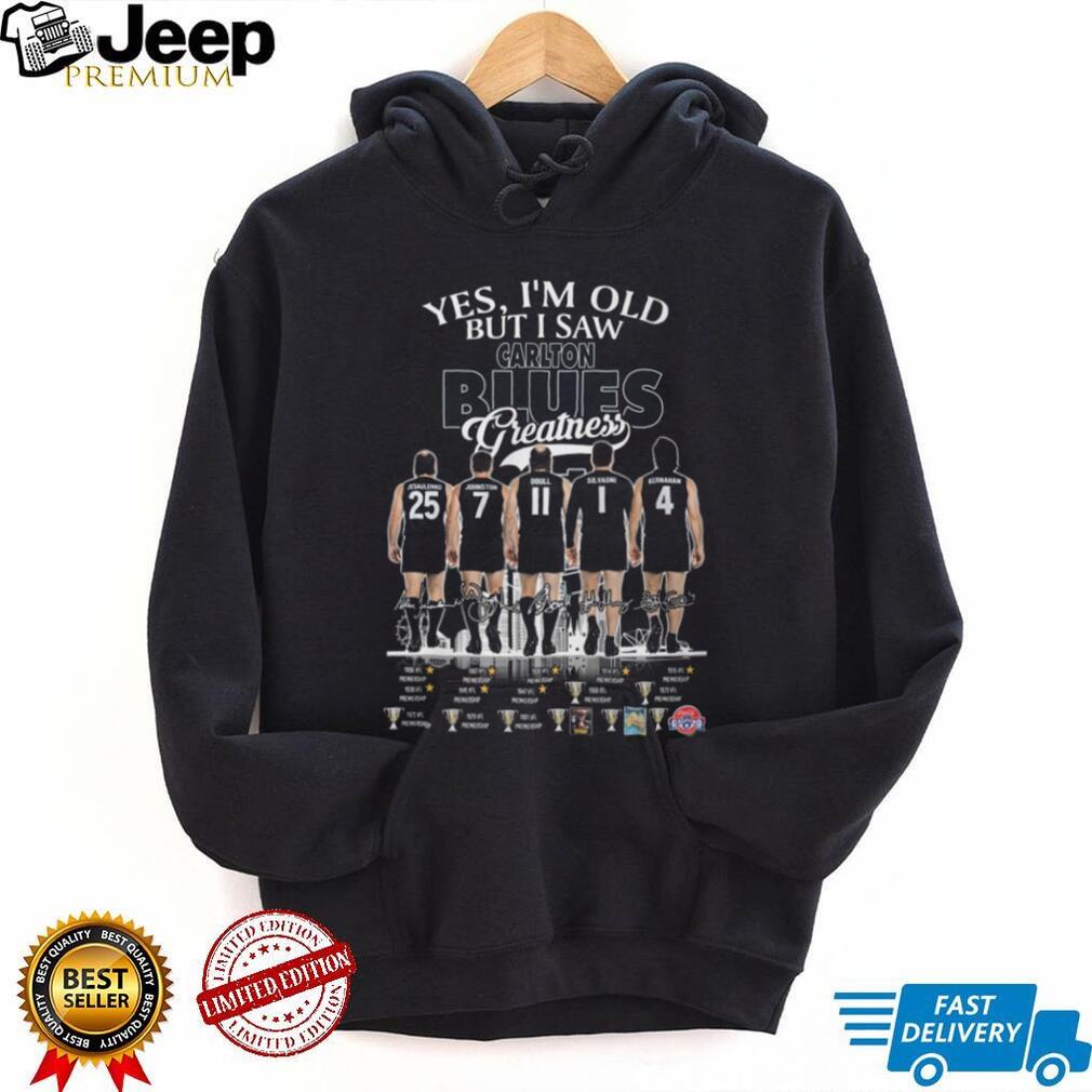 Carlton Blues Greatness Legends Signatures VFLAFL Premiership T Shirt