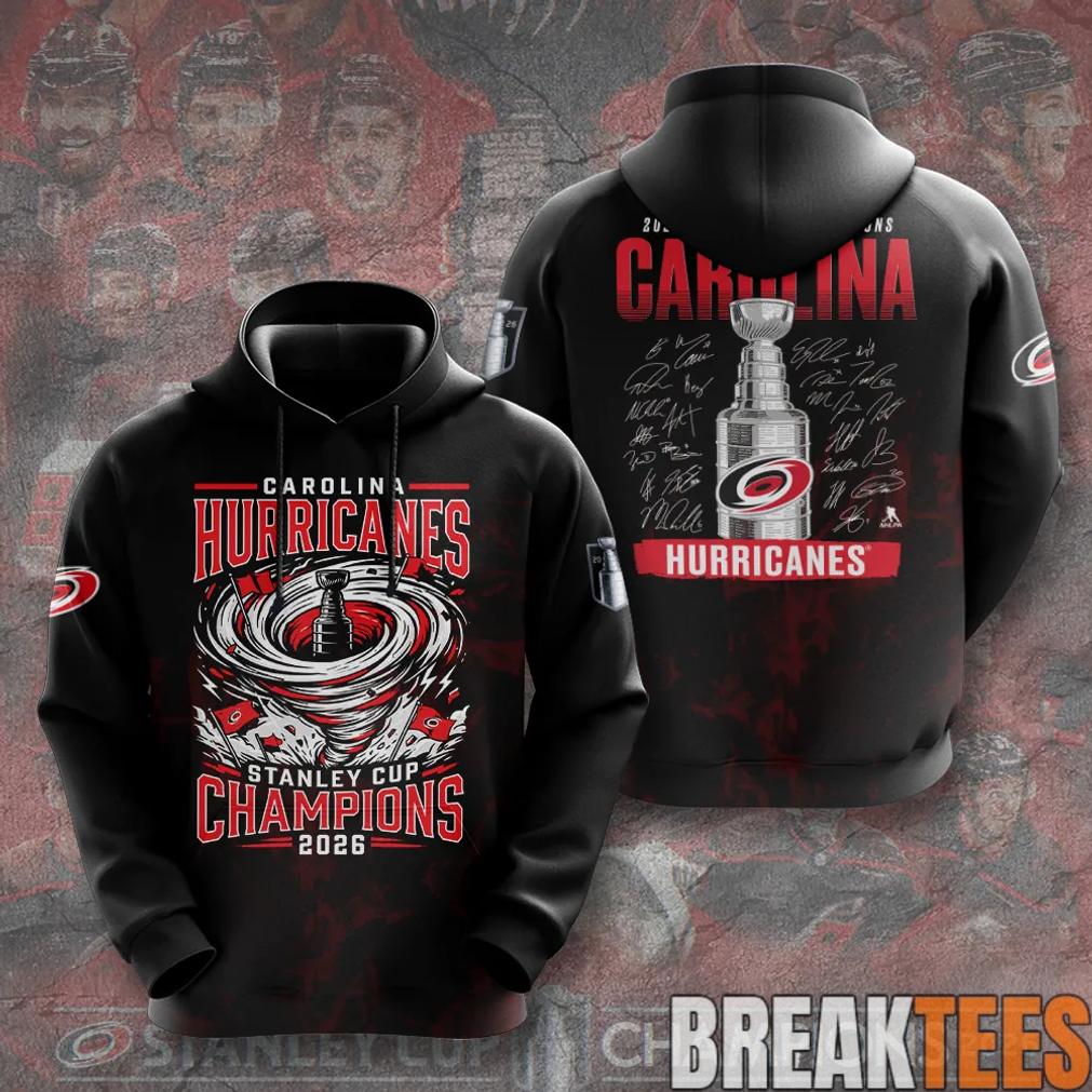 Carolina Hurricanes 2026 Stanley Cup Champions Black Edition Hoodie