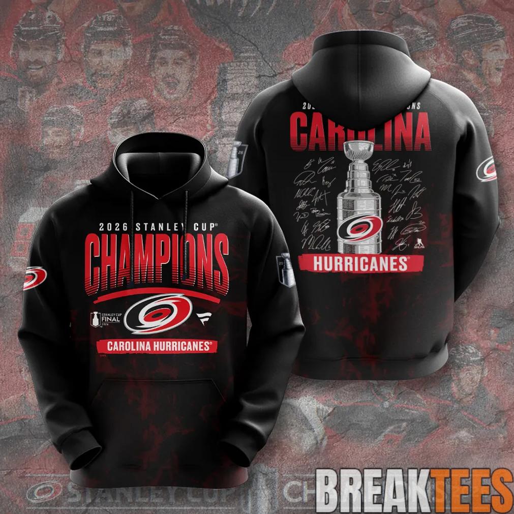 Carolina Hurricanes 2026 Stanley Cup Champions Black Edition Hoodie
