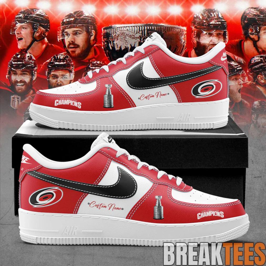 Carolina Hurricanes 2026 Stanley Cup Champions Limited Custom Name Air Force 1 Shoes