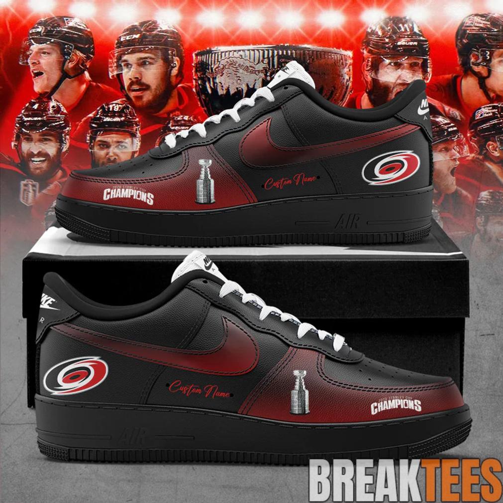 Carolina Hurricanes 2026 Stanley Cup Champions Limited Custom Name Air Force 1 Shoes
