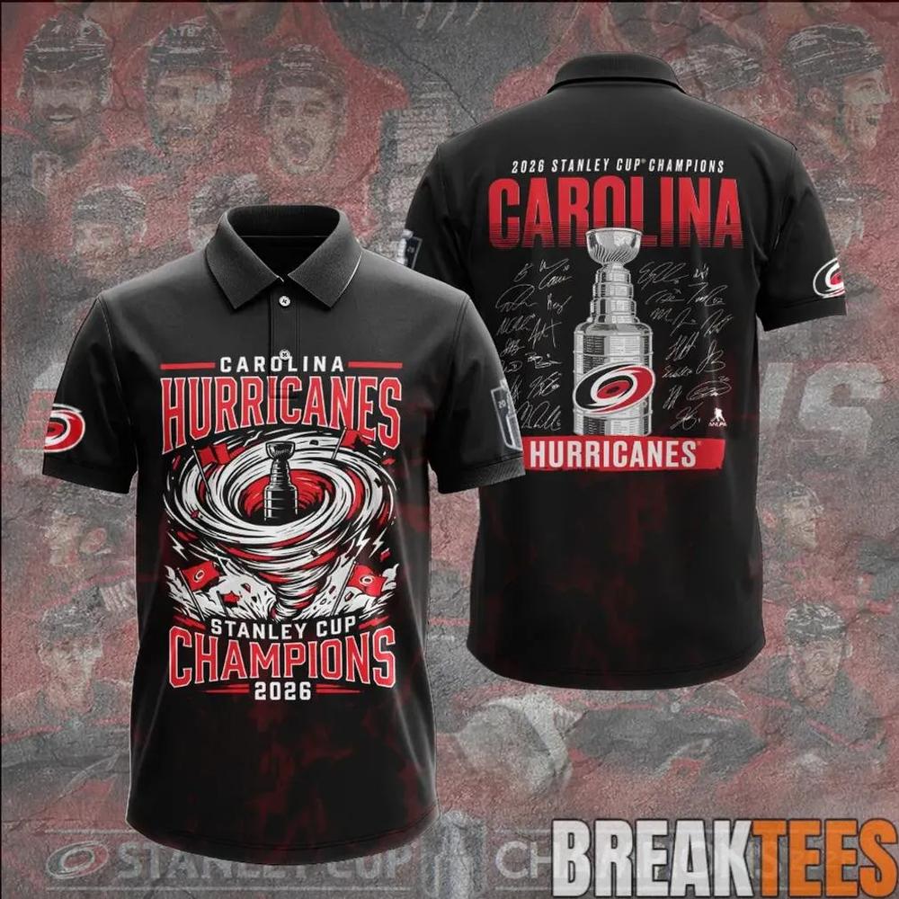 Carolina Hurricanes 2026 Stanley Cup Champions Limited Edition Black Polo Shirt