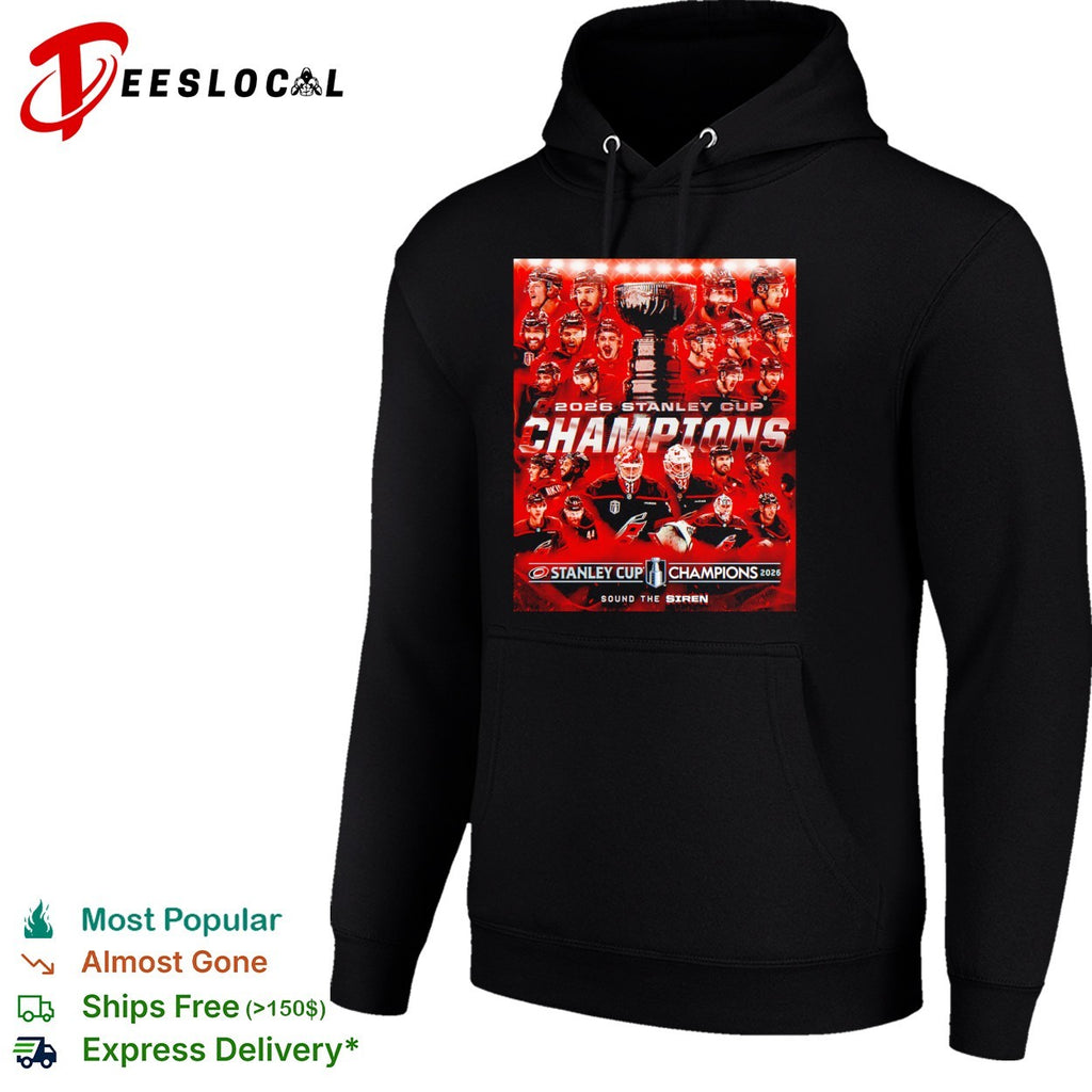 Carolina Hurricanes 2026 Stanley Cup Champions Sound the Siren Roster Team poster shirt