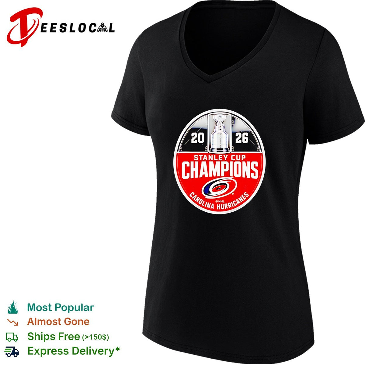 Carolina Hurricanes 2026 Stanley Cup Champions circle logo shirt