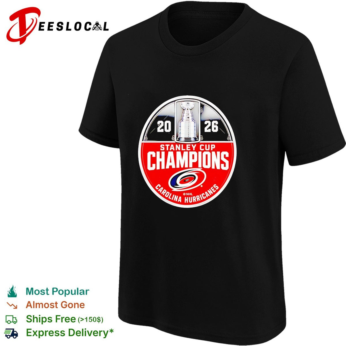Carolina Hurricanes 2026 Stanley Cup Champions circle logo shirt