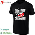 Carolina Hurricanes 2026 Stanley Cup Champions metallic chrome bold text shirt