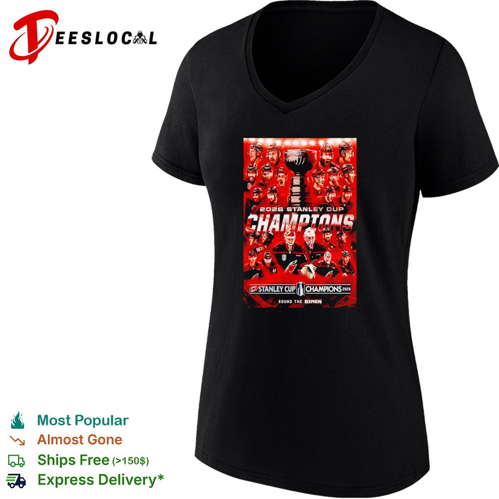 Carolina Hurricanes 2026 Stanley Cup Champions team roster shirt