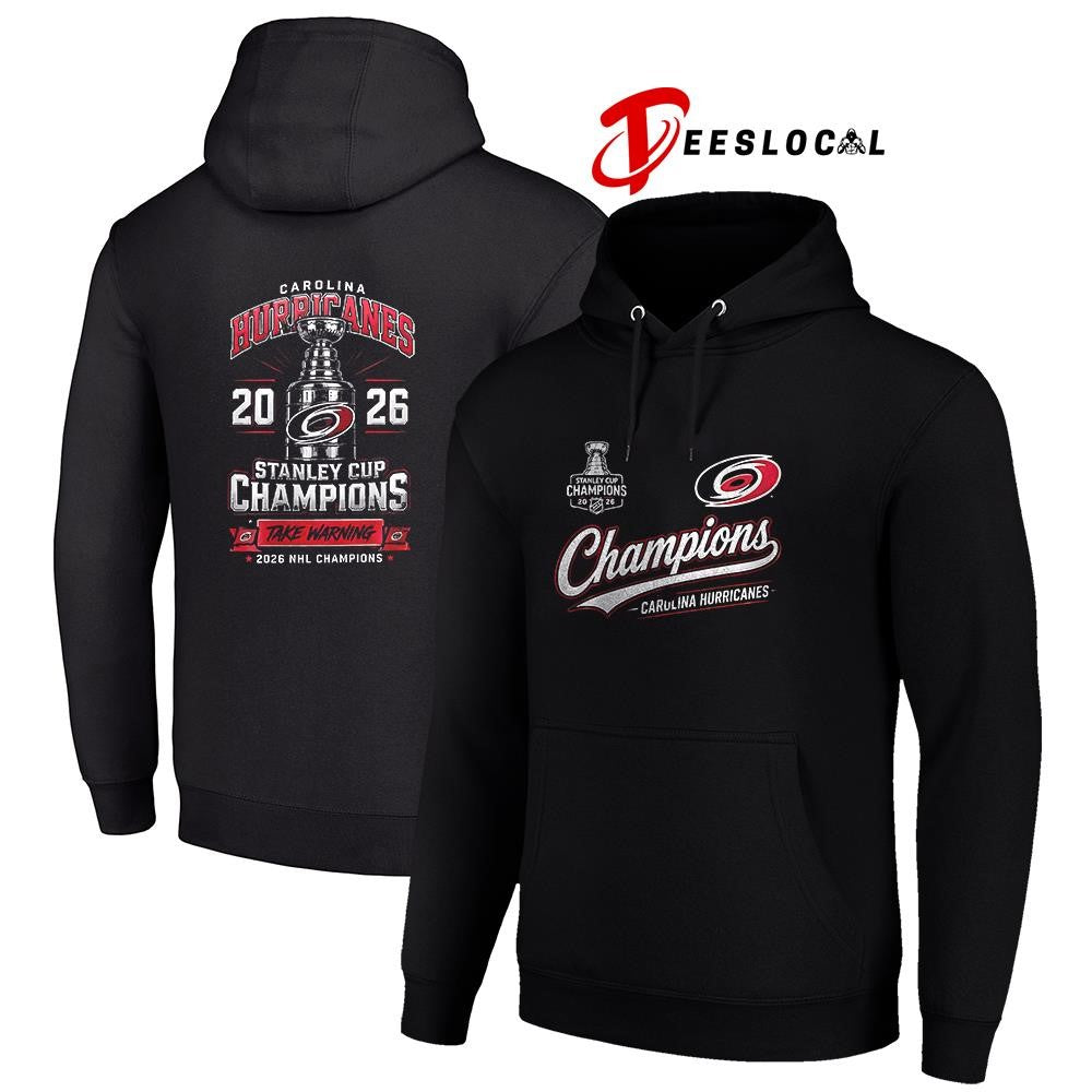 Carolina Hurricanes 2026 Stanley Cup champions take warning trophy graphic shirt