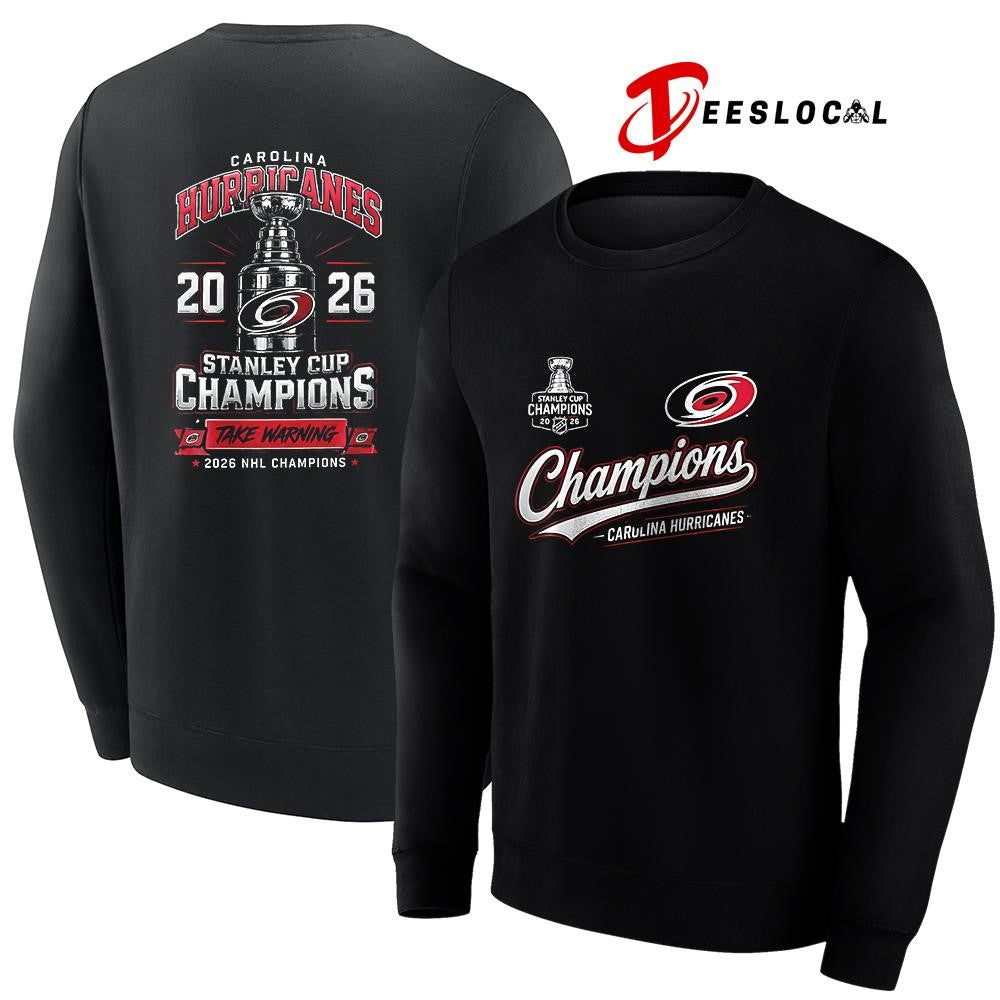 Carolina Hurricanes 2026 Stanley Cup champions take warning trophy graphic shirt