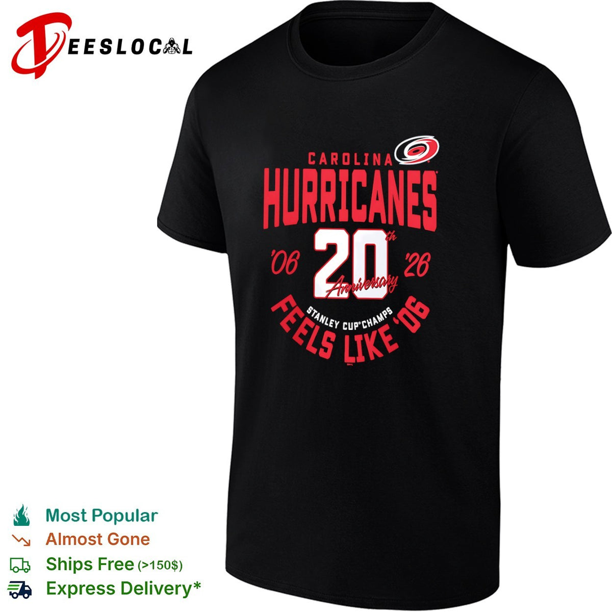 Carolina Hurricanes 20th Anniversary 06 26 Feels Like 06 Stanley Cup Champs shirt