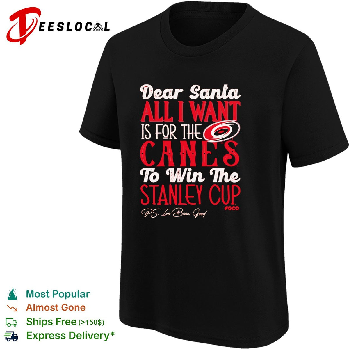 Carolina Hurricanes Dear Santa All I Want Is for the Canes to Win the Stanley Cup shirt