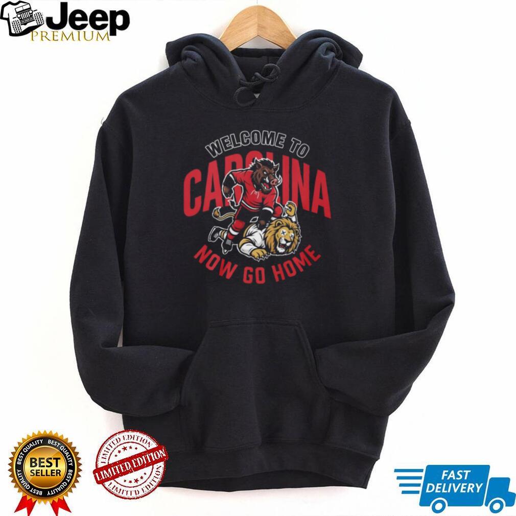 Carolina Hurricanes Hockey Mascot Wild Boar Versus Lion Rivalry Game Fans Men T Shirt