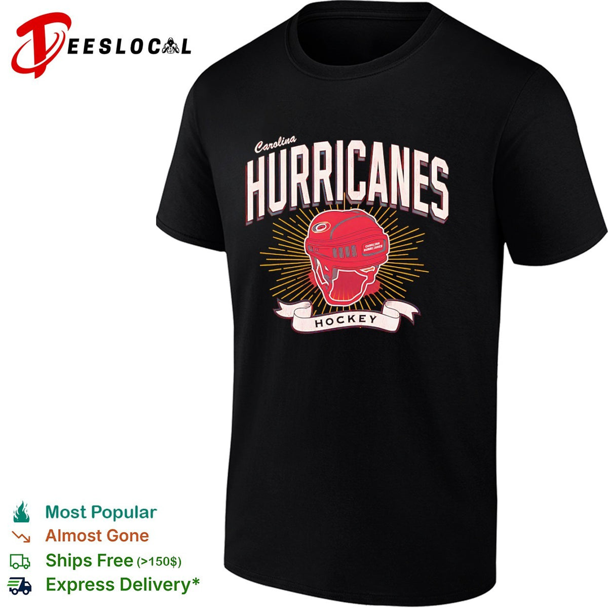 Carolina Hurricanes Hockey Team Logo with Helmet shirt