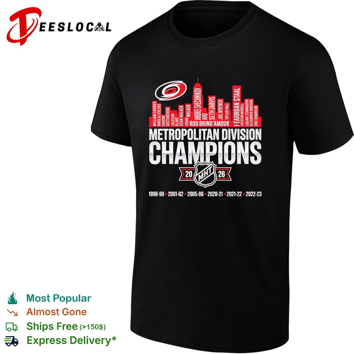 Carolina Hurricanes Metropolitan Division Champions Rod Brind Amour 2026 shirt