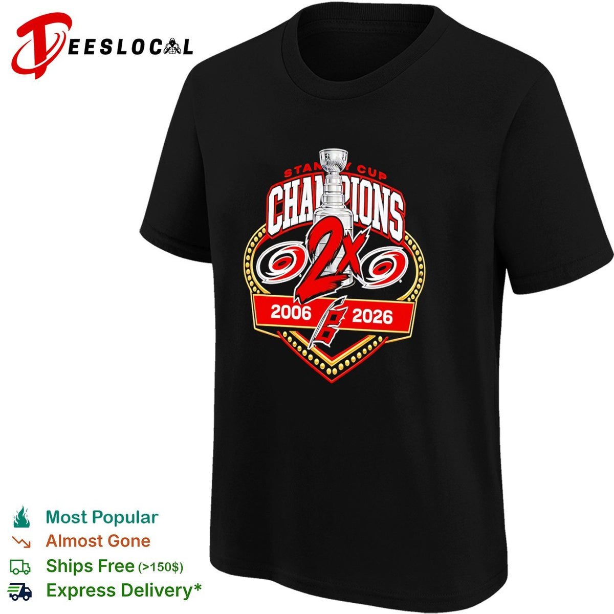 Carolina Hurricanes Stanley Cup Champions 2x 2006 2026 NHL Hockey Fan shirt