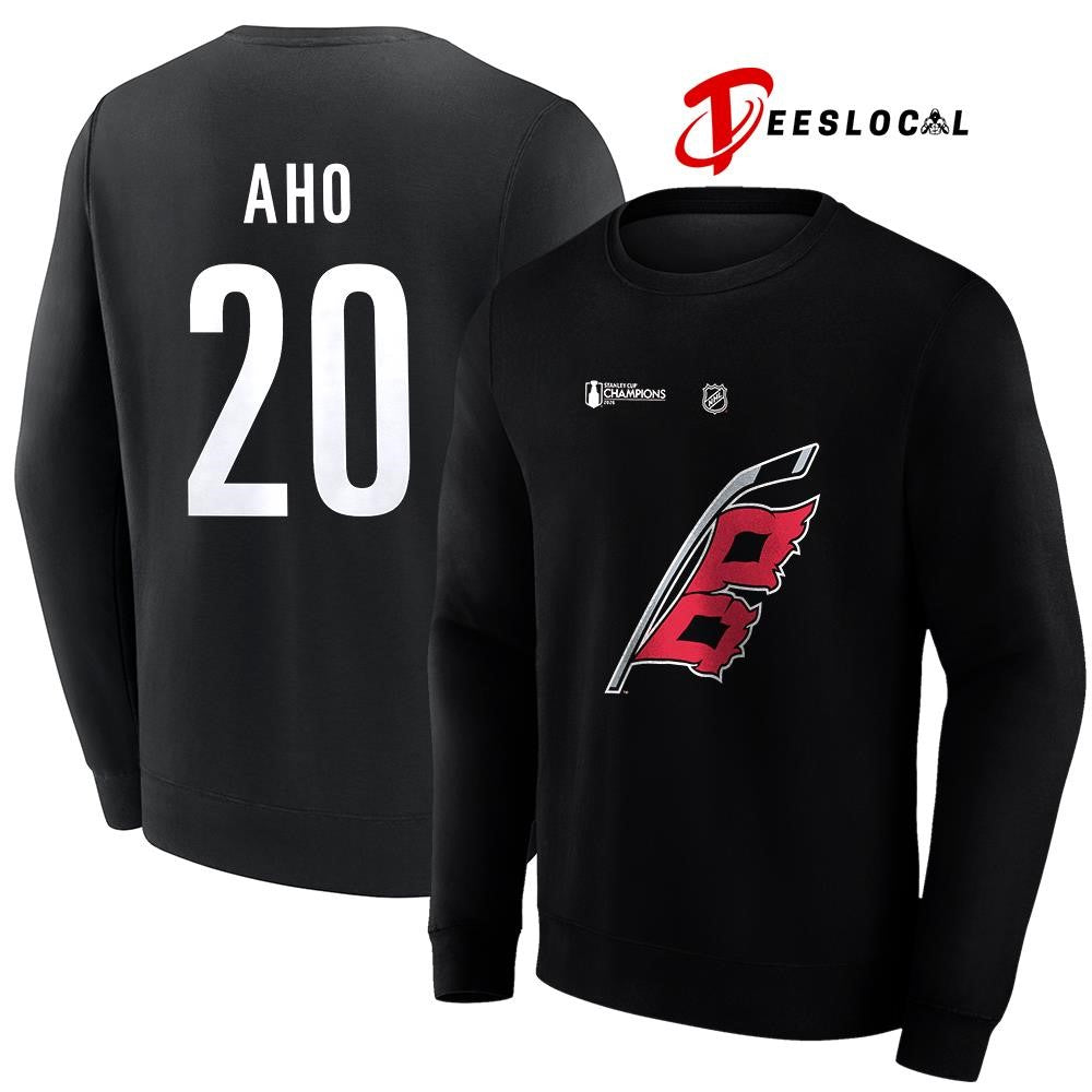 Carolina Hurricanes Stanley Cup champions Sebastian Aho name and number logo shirt