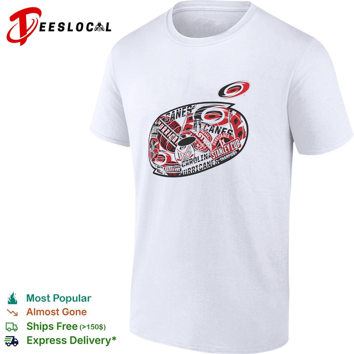 Carolina Hurricanes Stanley Cup champions oval badge collage shirt