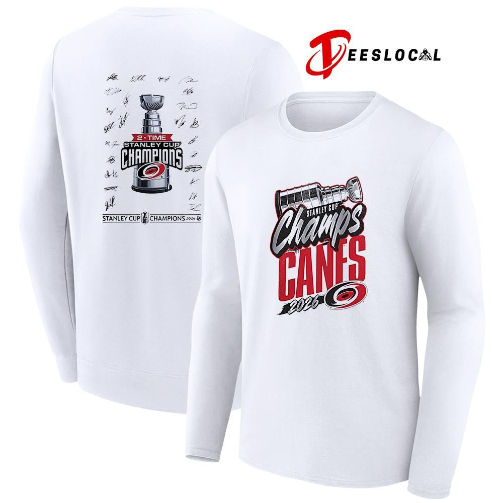 Carolina Hurricanes The Stanley Cup champions trophy signature graphic shirt