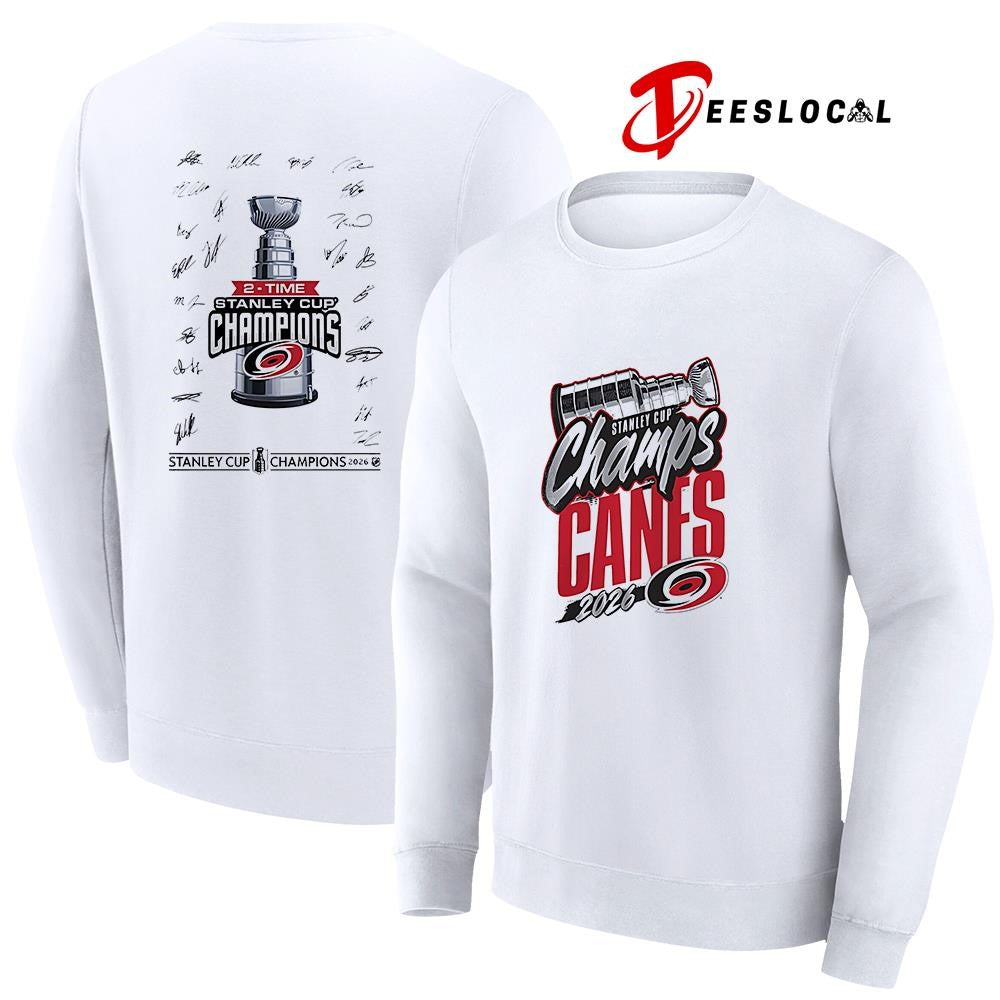 Carolina Hurricanes The Stanley Cup champions trophy signature graphic shirt