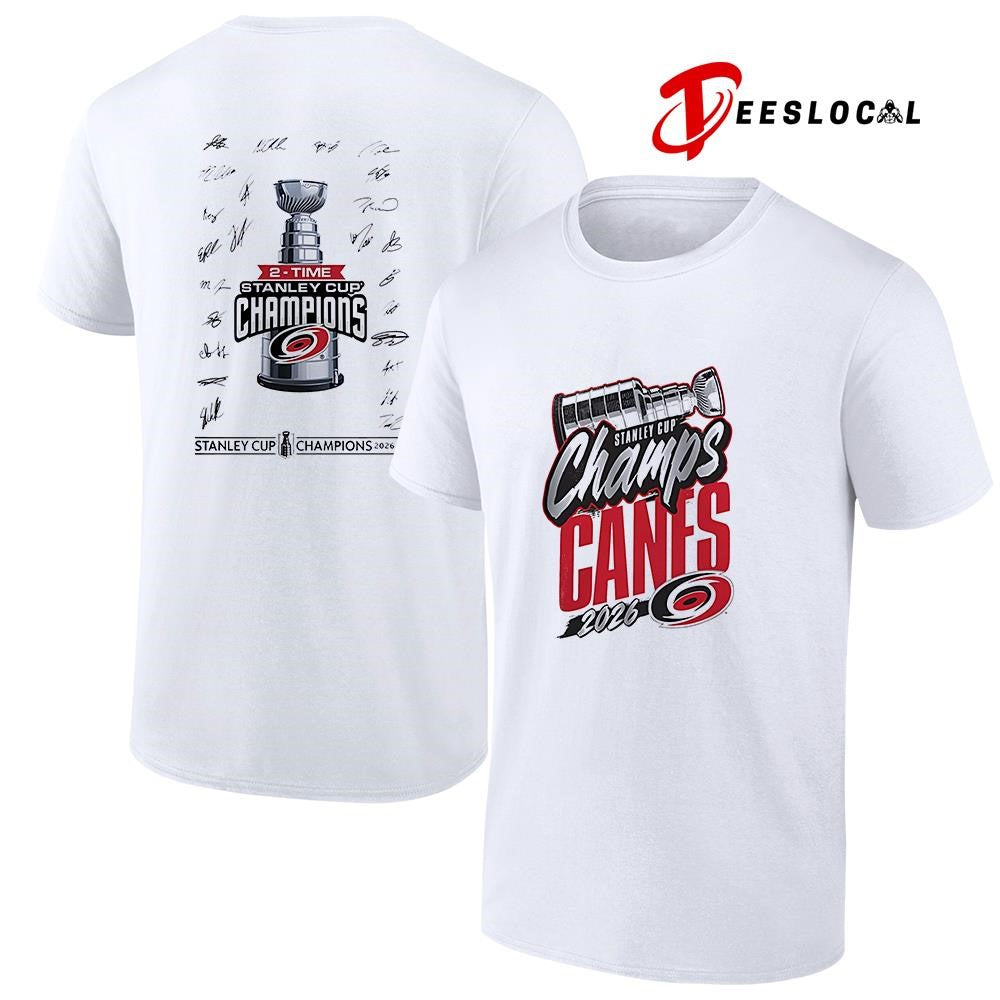 Carolina Hurricanes The Stanley Cup champions trophy signature graphic shirt