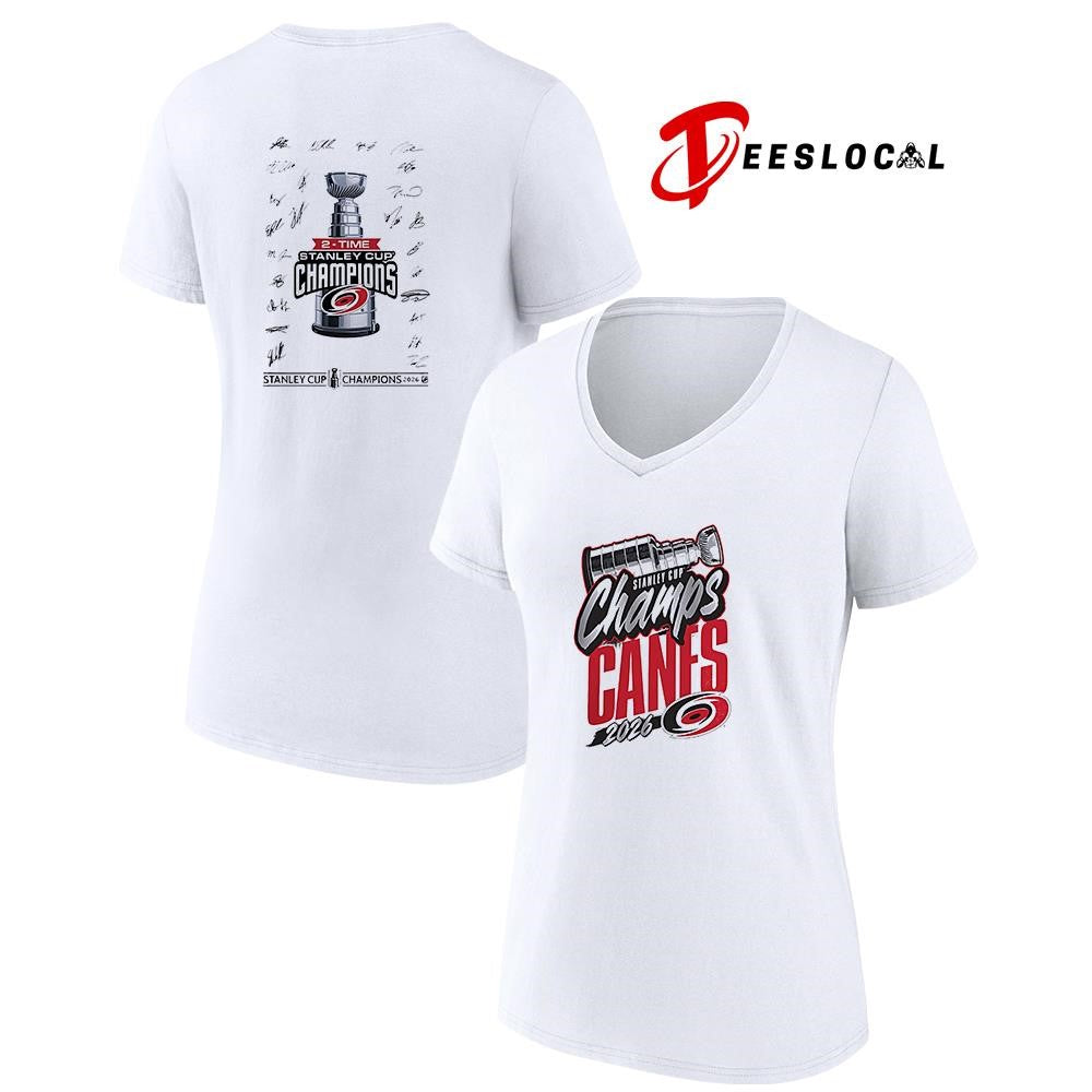 Carolina Hurricanes The Stanley Cup champions trophy signature graphic shirt