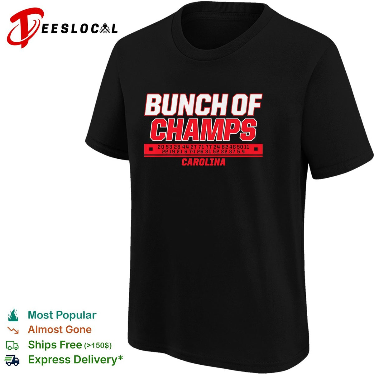Carolina Hurricanes bunch of champs 2026 player jersey numbers roster shirt