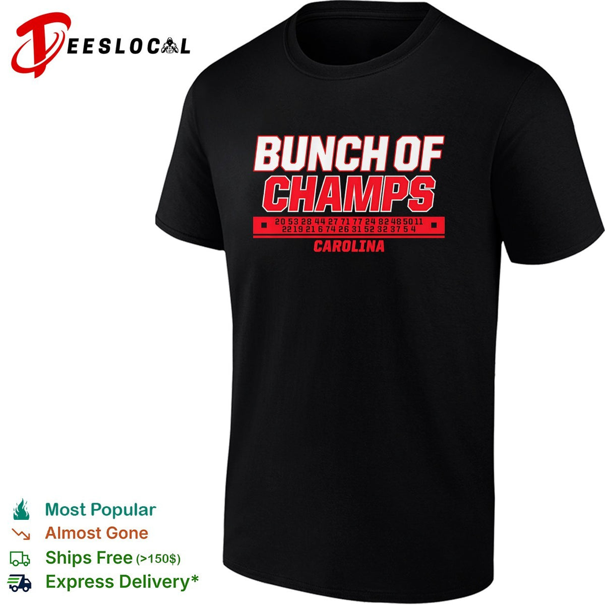 Carolina Hurricanes bunch of champs 2026 player jersey numbers roster shirt