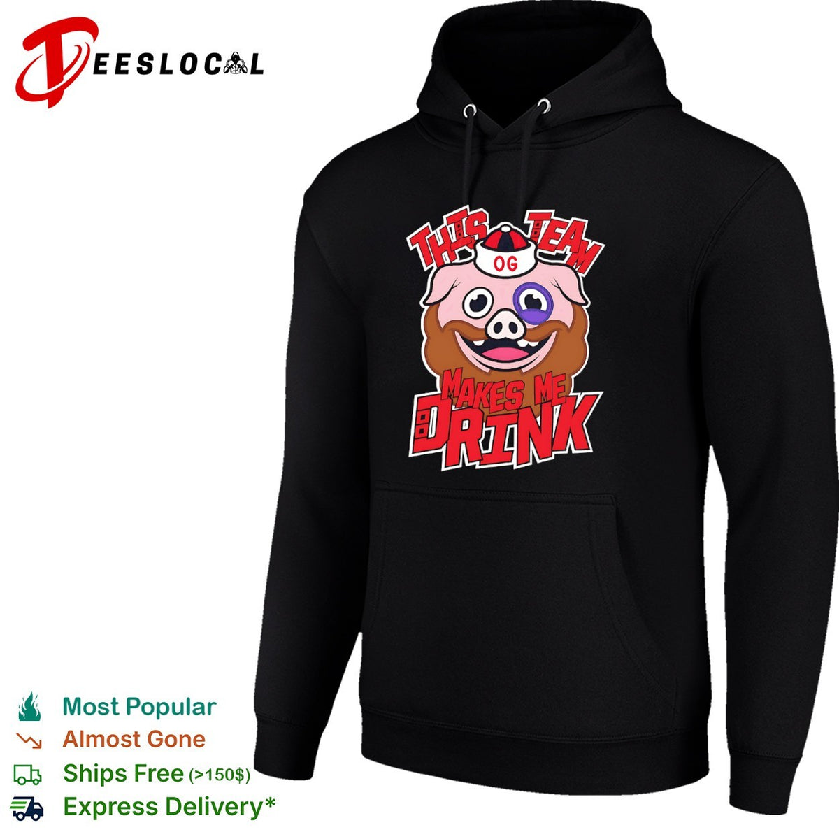 Carolina Hurricanes ice hog This Team Makes Me Drink shirt