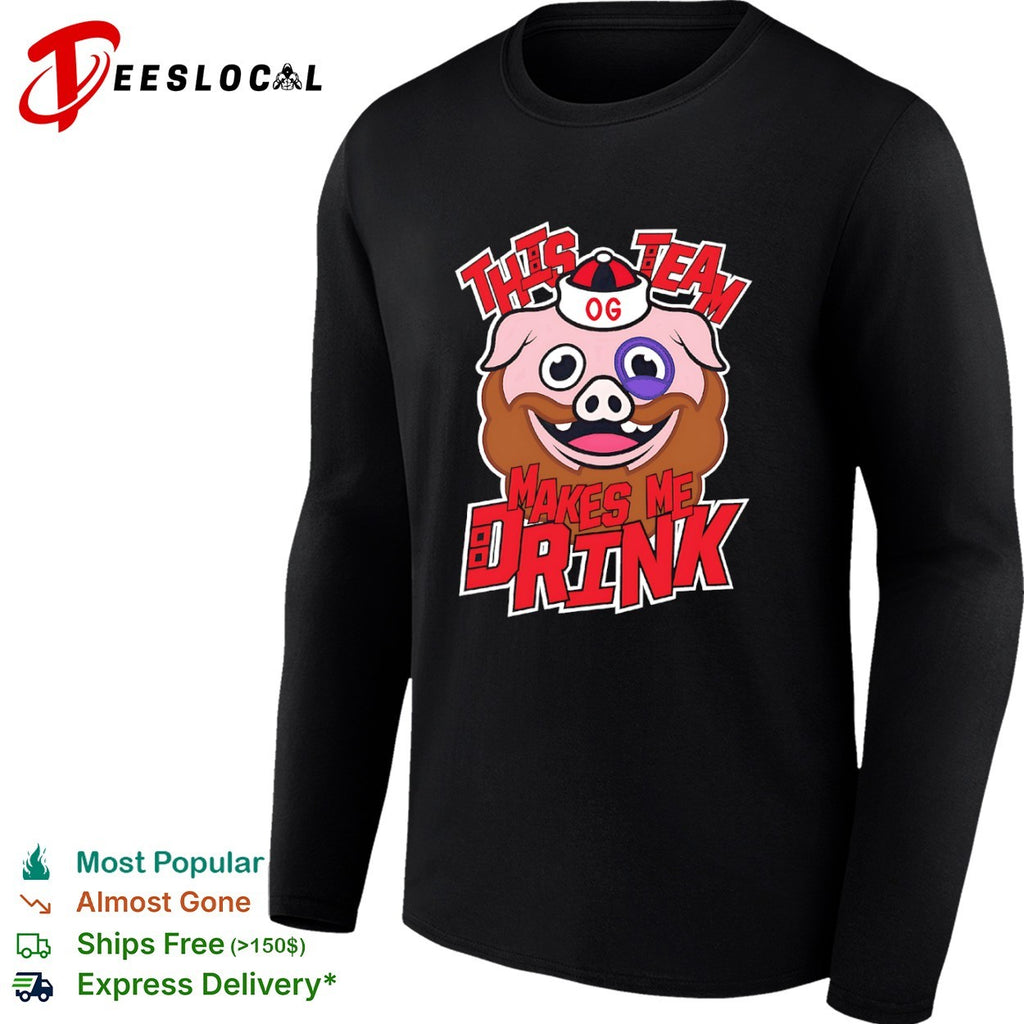 Carolina Hurricanes ice hog This Team Makes Me Drink shirt