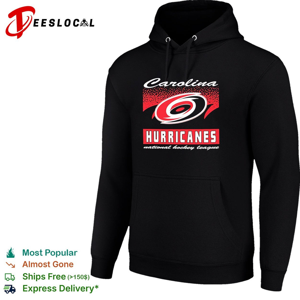 Carolina Hurricanes script logo hockey badge shirt
