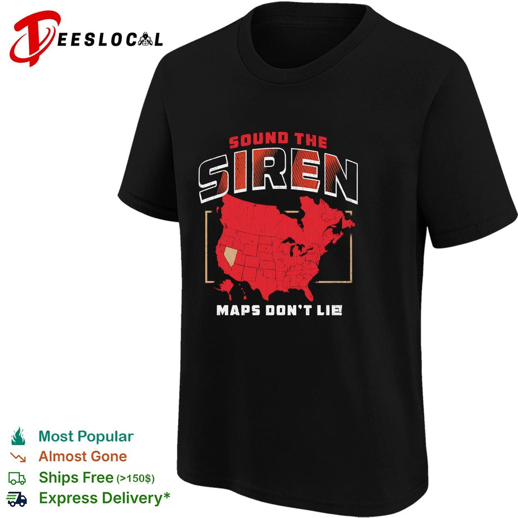 Carolina Hurricanes sound the siren maps don’t lie USA map rally shirt