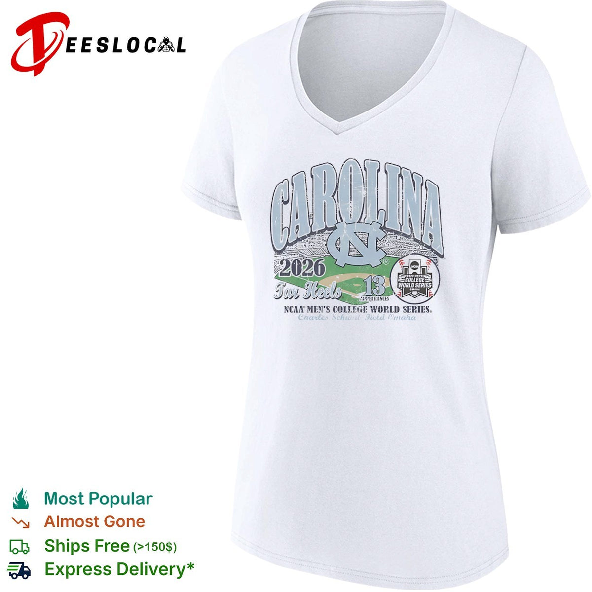 Carolina Tar Heels 2026 NCAA College World Series 13 shirt