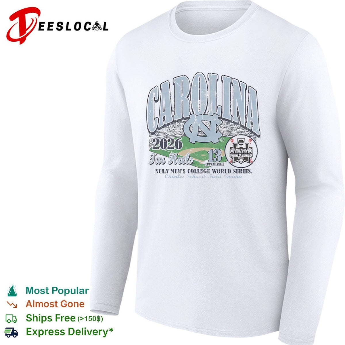 Carolina Tar Heels 2026 NCAA College World Series 13 shirt