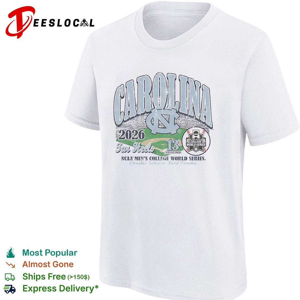 Carolina Tar Heels 2026 NCAA College World Series 13 shirt