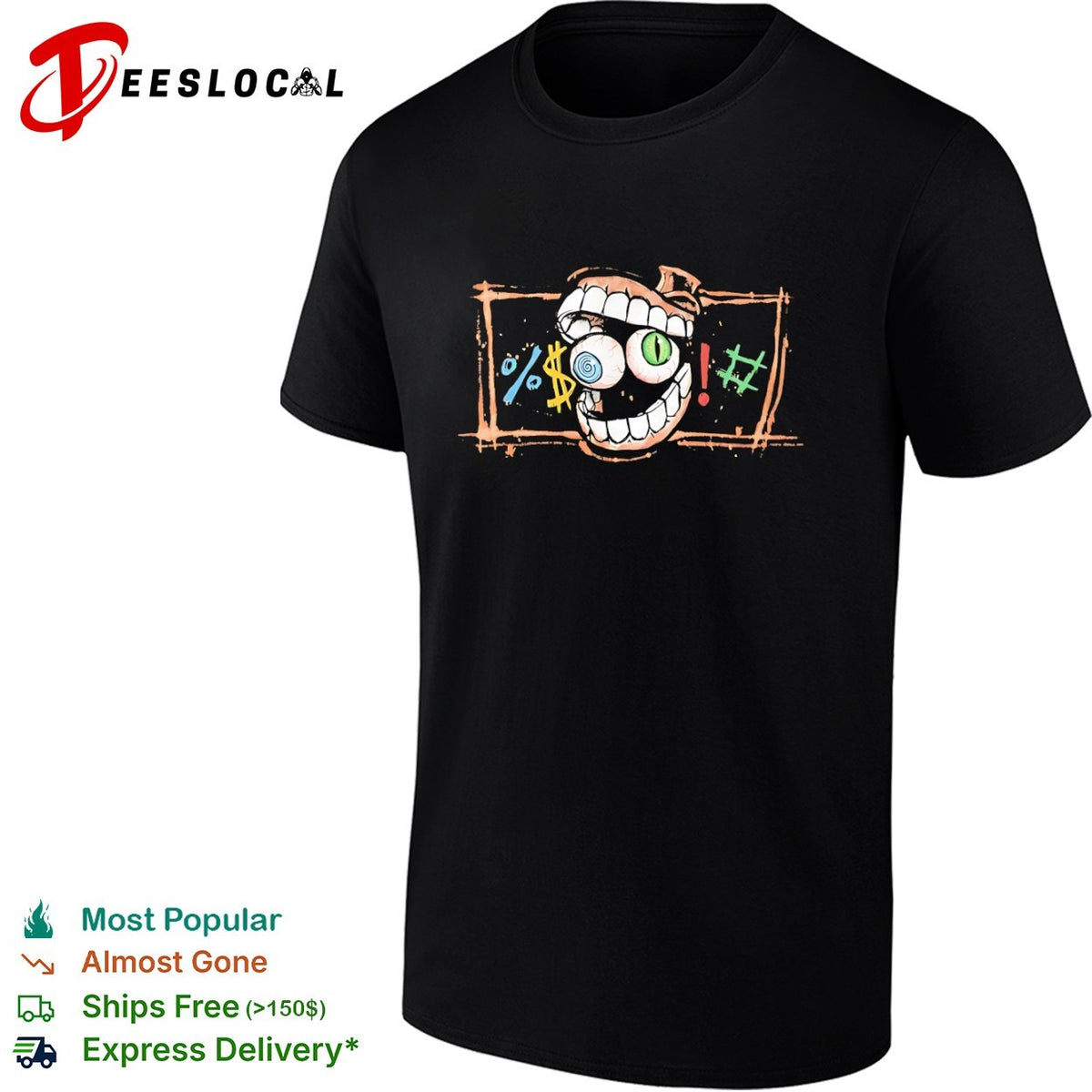 Cartoon Eyeball Mouth Symbols Swearing Cursing Comic shirt