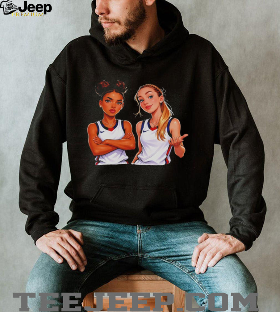 Cartoon Female Basketball Players Graphic T Shirt