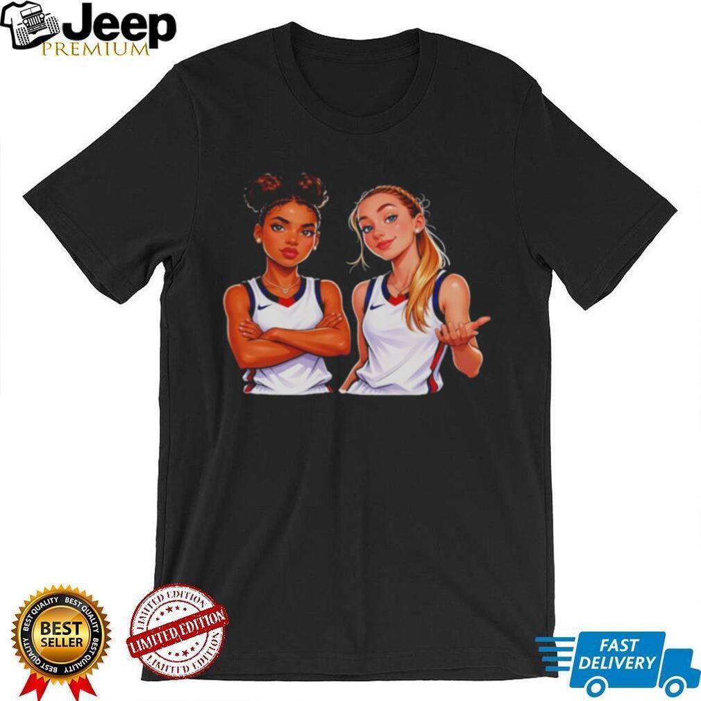 Cartoon Female Basketball Players Graphic T Shirt