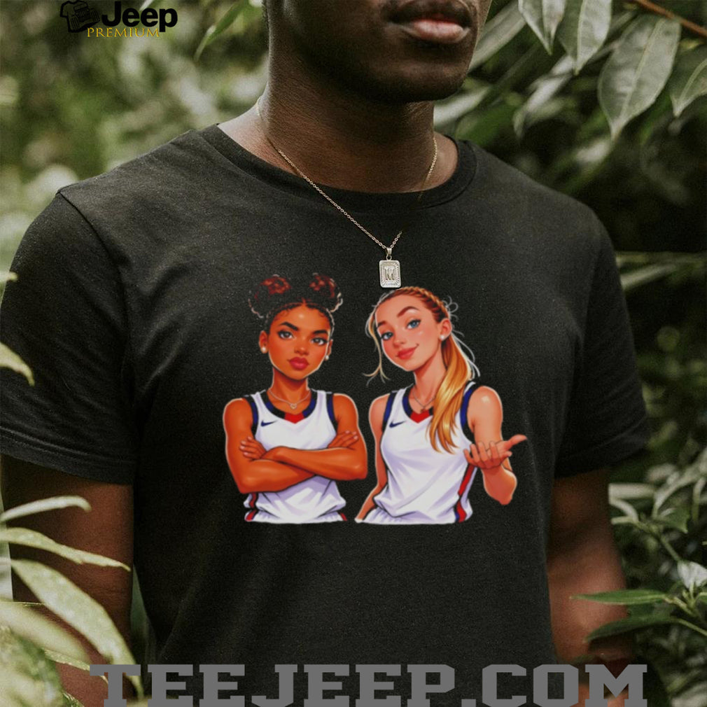 Cartoon Female Basketball Players Graphic T Shirt