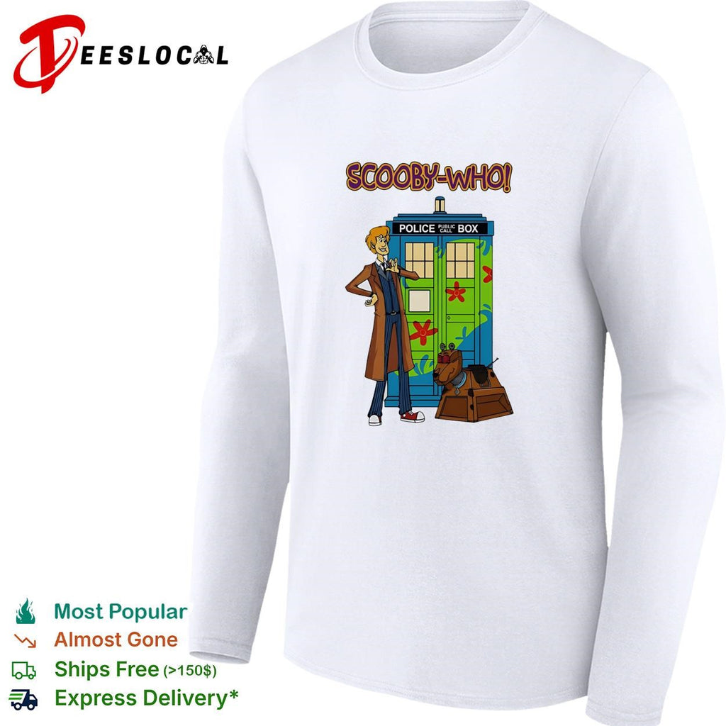 Cartoon dog detective duo police box time traveler mashup parody shirt