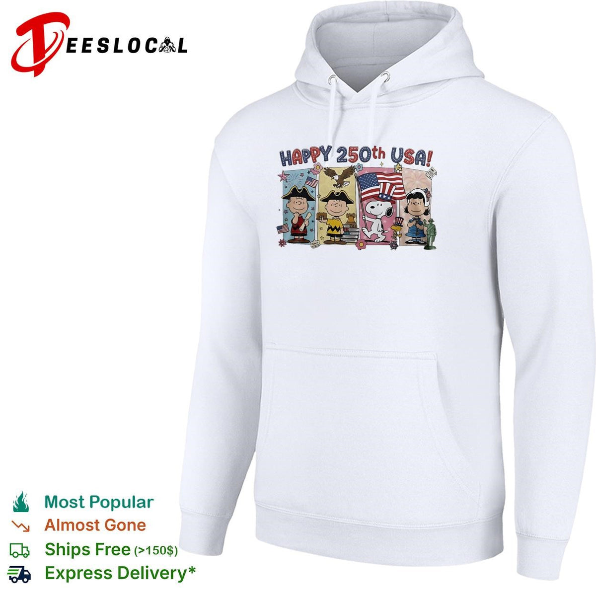 Cartoon group happy 250th USA flags shirt