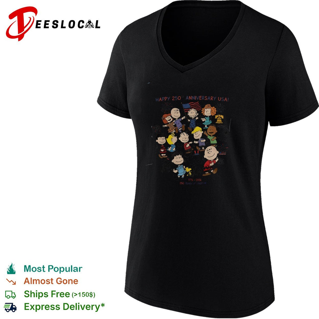 Cartoon group happy 250th anniversary USA freedom poster shirt