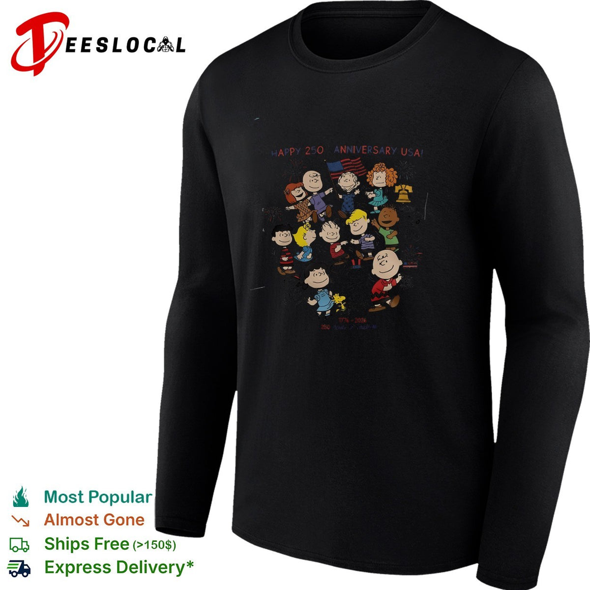 Cartoon group happy 250th anniversary USA freedom poster shirt