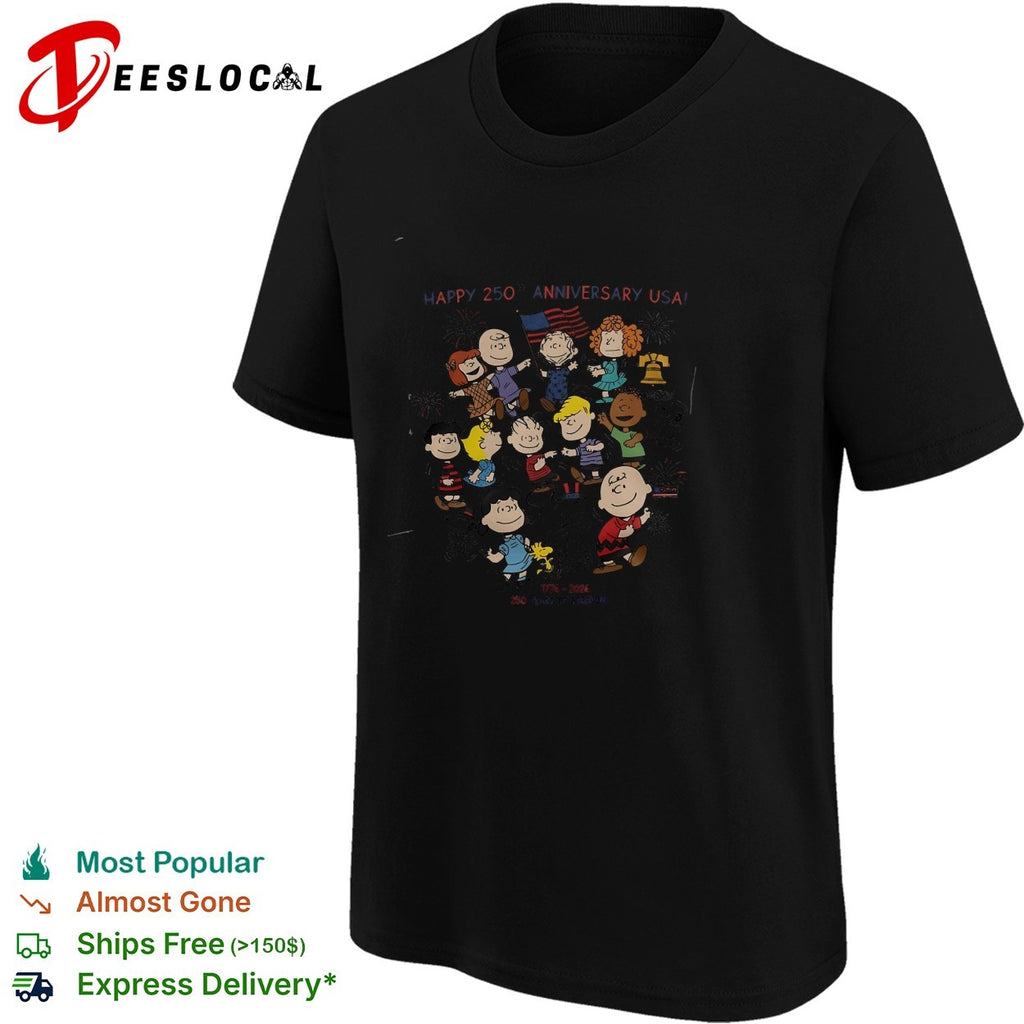 Cartoon group happy 250th anniversary USA freedom poster shirt