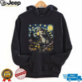 Catzilla Starry Night Van Gogh Mashup Kaiju Cat T Shirt